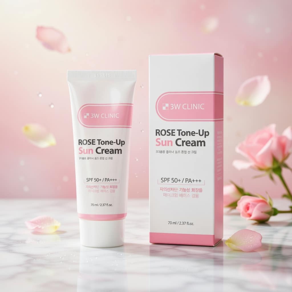 3w Clinic Rose Tone-Up Sun Cream Spf 50+ PA+++ - Image 2