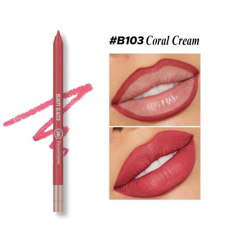 Beauty Glazed Waterproof Long Lasting Lip Liner – B103 Coral Cream