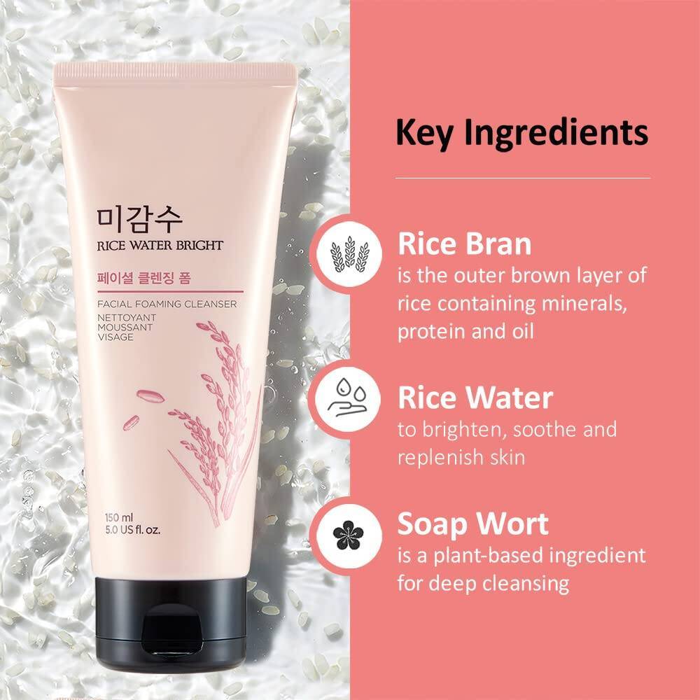 The Face Shop Rice Water Bright Face Foaming Cleanser – 150ml - Image 5