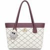 mommy bag Quilted Pearl Charm Tote – Burgundy & Cream 0.3