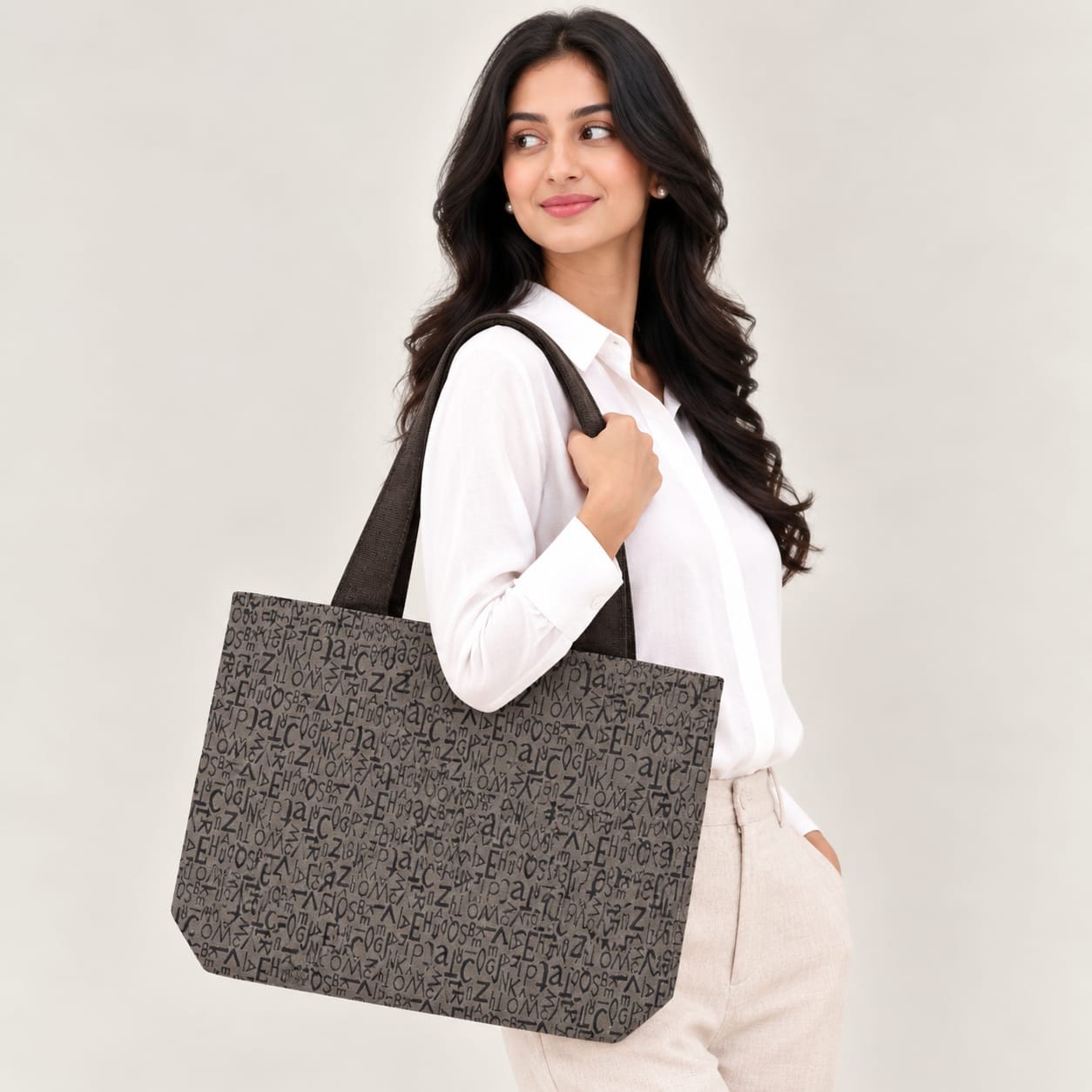 Classic Monogram Tote – taupe - Image 2