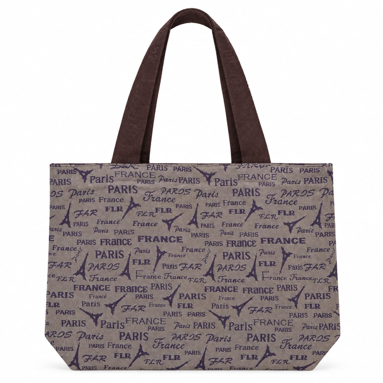 Classic Monogram Tote–Taupe & Deep Purple